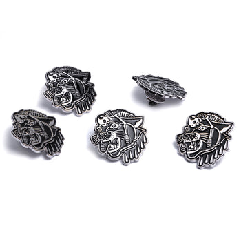 Skeleton Panther Pin - Enamel