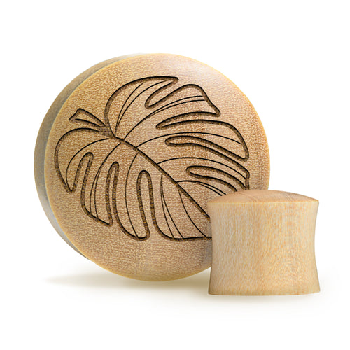 Monstera Plug / Gauge - Krokodilholz | Konvexe Doppelaufgeweitet