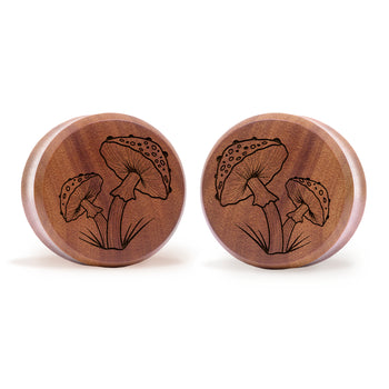 FU2 Herzschädel Plug / gauge - Saba Wood | Konvexe Doppelaufgeweitet