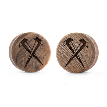 Nails Plug / Gauge - Teak Wood | Flat Faced Double Flare
