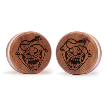 Starburst Mandala Ornamental Tattoo Plug / Gauge - Saba Wood | Flat Faced Double Flare