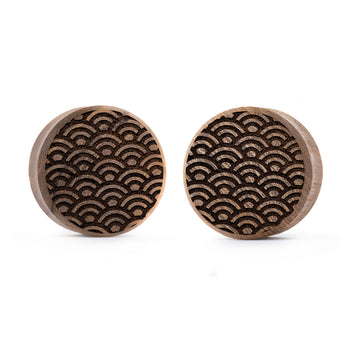 T-Rex Silver Inlay Wood Plug - Custom Plugs, Ear Plugs, Gauges, Stretched Ears