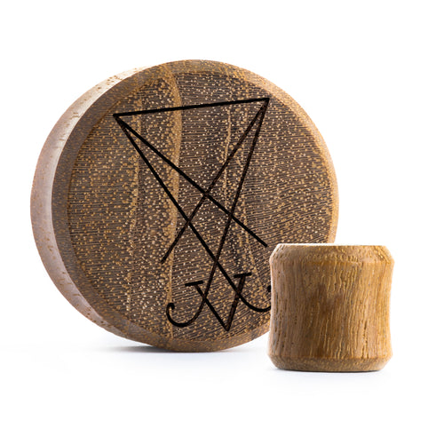 Sigil Plug / Gauge - Teak Wood | Flat Faced Double Flare