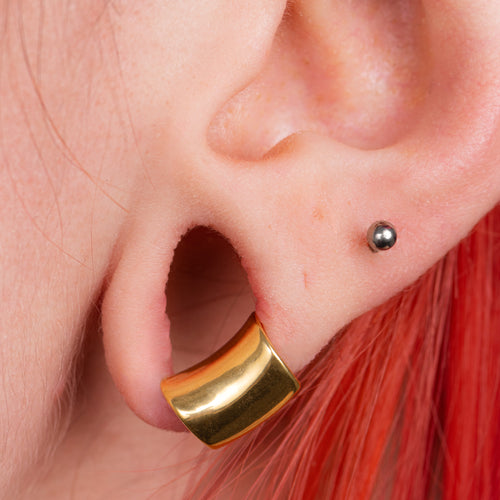 Gold Steel Lobe Cuff, Small