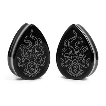 Ouija Planchette Plug / Gauge - Teardrop Clear Glass | Doppelaufgeweitet mit flachem Gesicht