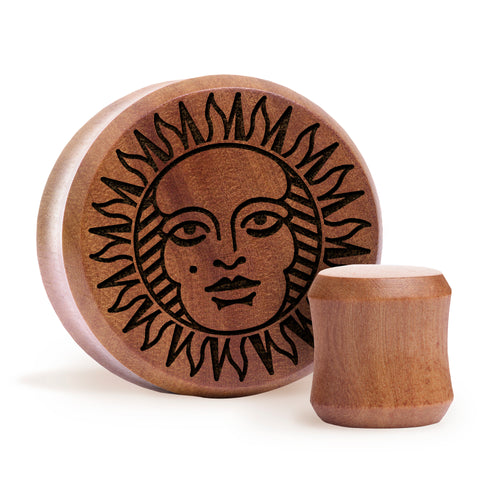 Tarot Sun Plug / gauge - Saba Wood | Doppelaufgeweitet mit flachem Gesicht