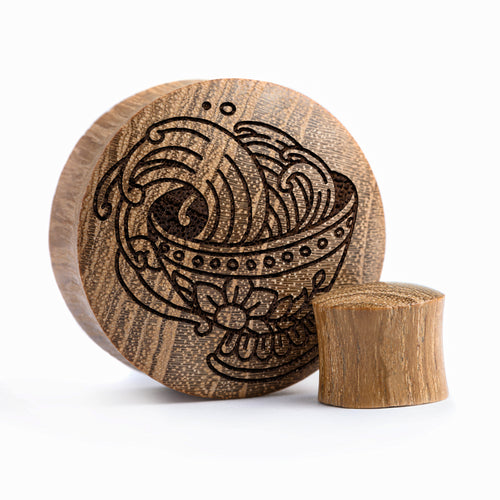 Teacup Plug / Gauge - Teak Wood | Convex Double Flare
