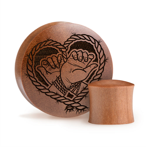 Bondage Plug / Gauge - Saba Wood | Konvexe Doppelaufgeweitet
