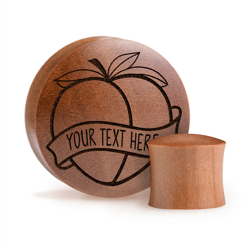 Emoji Pfirsich einfügen Wörter Plug / gauge - Saba Wood | Konvexe Doppelaufgeweitet