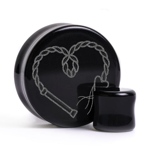 Whip Plug / Gauge - Black Glass | Flat Faced Double Flare