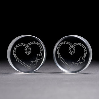 Whip Plug / Gauge - Clear Glass | Flat Faced Double Flare