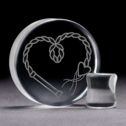 Whip Plug / Gauge - Clear Glass | Flat Faced Double Flare