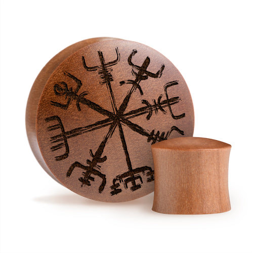 Vegvisir Viking Plug / Gauge - Saba Wood | Convex Double Flare