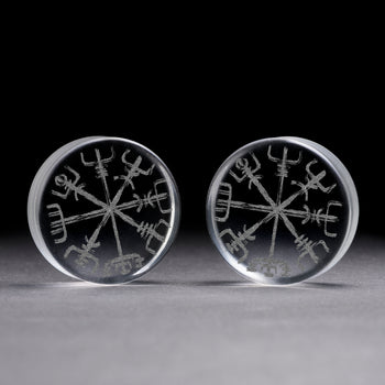 Bat Plug / Gauge - Teardrop Black Glass | Flat Faced Double Flare
