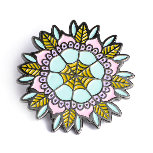 Cute Web Mandala Pin - Enamel