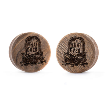 Whatever Gravestone Plug / Gauge - Teak Wood | Flat Faced Double Flare