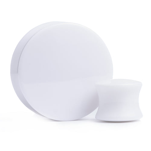 cool White Double Flare Acrylic Ear Plug / Gauge