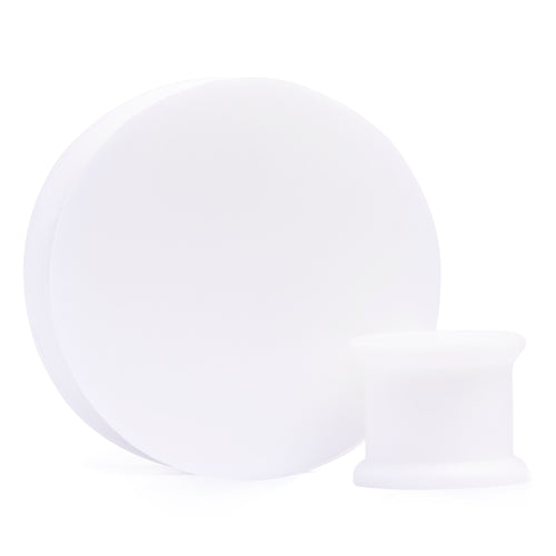 Unique Solid White Silicone Ear Stretching Plug / Gauge