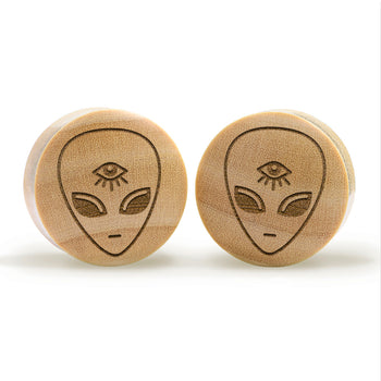 Alien Plug / Gauge - Crocodile Wood | Convex Double Flare