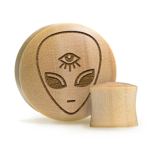 Alien Plug / Gauge - Crocodile Wood | Convex Double Flare