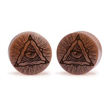 FU2 Herzschädel Plug / gauge - Saba Wood | Konvexe Doppelaufgeweitet
