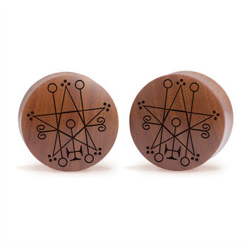 Astaroth Satanic Plug / Gauge - Saba Wood | Convex Double Flare