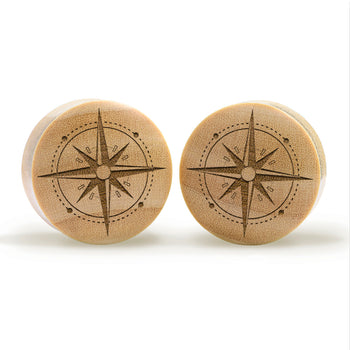 Compass Plug / Gauge - Crocodile Wood | Convex Double Flare