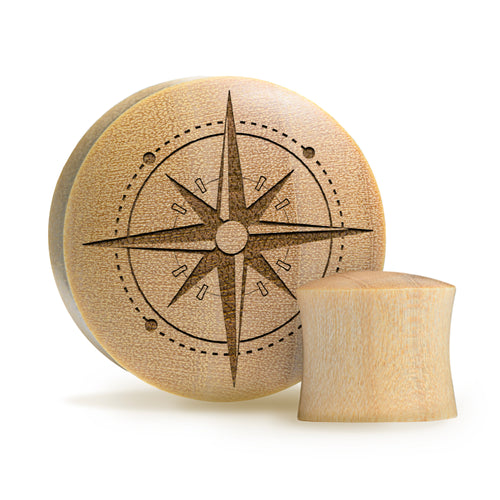 Compass Plug / Gauge - Crocodile Wood | Convex Double Flare