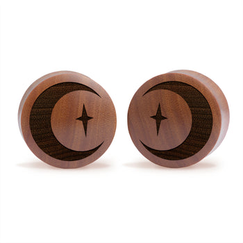Libra -Tierkreis -plug / Gauge - Saba Wood | Konvexe Doppelaufgeweitet