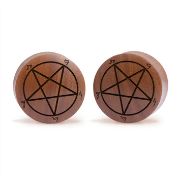 FU2 Herzschädel Plug / gauge - Saba Wood | Konvexe Doppelaufgeweitet