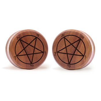 FU2 Herzschädel Plug / gauge - Saba Wood | Konvexe Doppelaufgeweitet