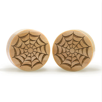Web Plug / Gauge - Crocodile Wood | Convex Double Flare