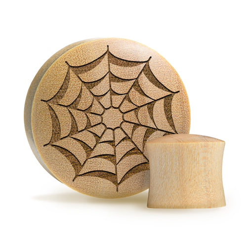 Web Plug / Gauge - Crocodile Wood | Convex Double Flare