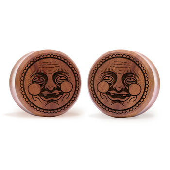 FU2 Herzschädel Plug / gauge - Saba Wood | Konvexe Doppelaufgeweitet