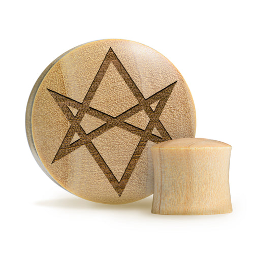 Hexagram Plug / Gauge - Crocodile Wood | Convex Double Flare