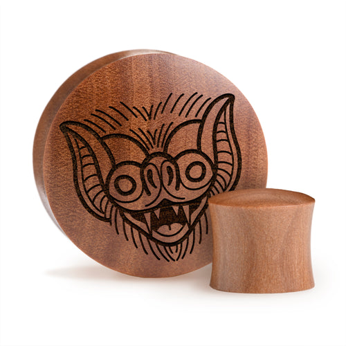 Nachtsicht Plug / gauge - Saba Wood | Konvexe Doppelaufgeweitet