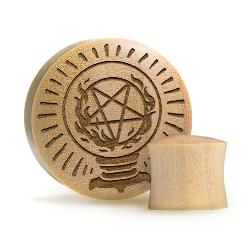 Kristallkugel Plug / gauge - Krokodilholz | Konvexe Doppelaufgeweitet