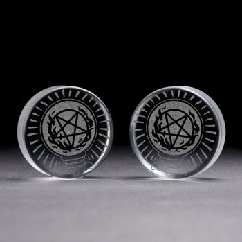 Crystal Ball Plug / Gauge - Clear Glass | Flat Faced Double Flare
