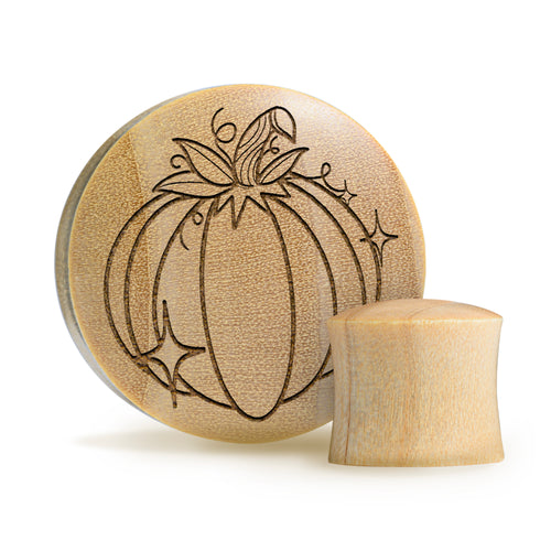 Pumpkin Plug / Gauge - Crocodile Wood | Convex Double Flare