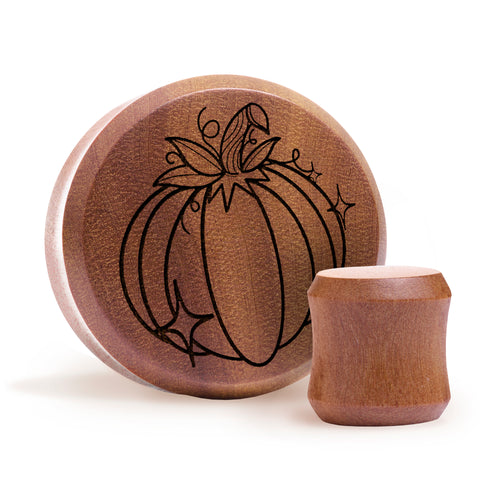 Pumpkin Plug / Gauge - Saba Wood | Flat Faced Double Flare