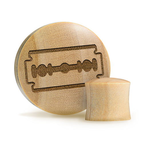Rasierklinge Plug / Gauge - Krokodilholz | Konvexe Doppelaufgeweitet