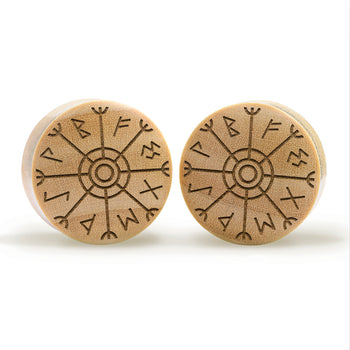 Unalome Plug / gauge - Tränen -Saba -Holz | Doppelaufgeweitet mit flachem Gesicht