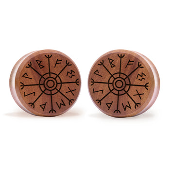 Libra -Tierkreis -plug / Gauge - Saba Wood | Konvexe Doppelaufgeweitet