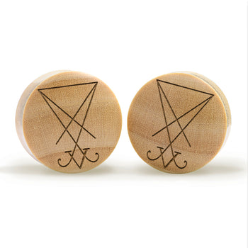 Starburst Mandala Ornamental Tattoo Plug / Gauge - Crocodile Wood | Convex Double Flare