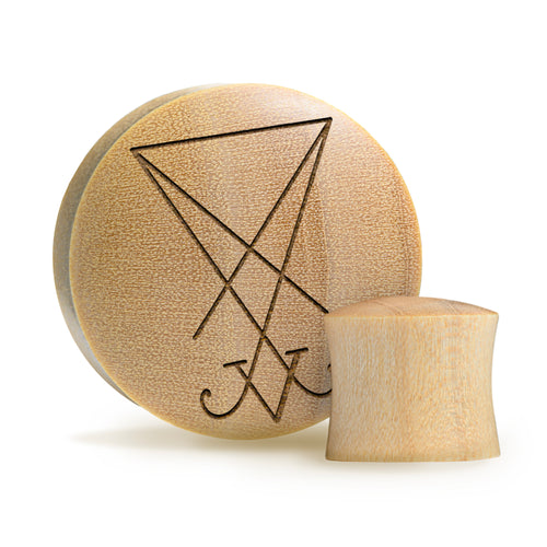 Sigil Plug / Gauge - Crocodile Wood | Convex Double Flare