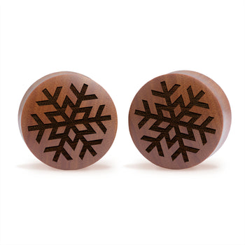 Snowflake Plug / Gauge - Saba Wood | Flat Faced Double Flare