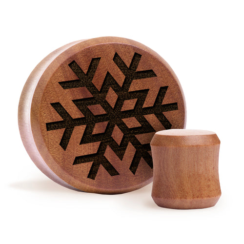 Snowflake Plug / Gauge - Saba Wood | Flat Faced Double Flare