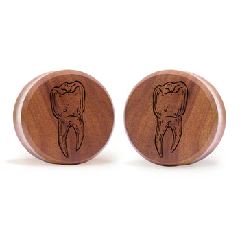 Ouija Planchette Plug / Gauge - Teardrop Crocodile Wood | Flat Faced Double Flare