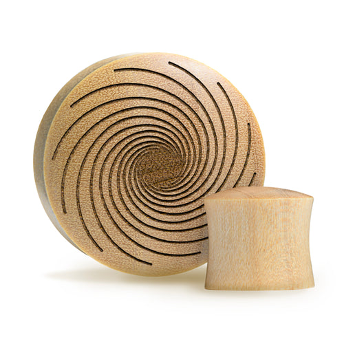 Vortex Spiral Plug / Gauge - Crocodile Wood | Convex Double Flare