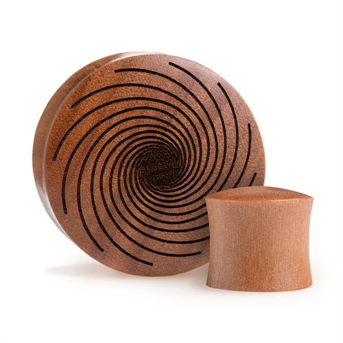 Vortex Spiral Plug / Gauge - Saba Wood | Convex Double Flare
